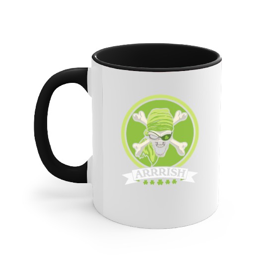 Shenanigan St. Patricks Day Irish Pirate Shamrock Accent Mugs