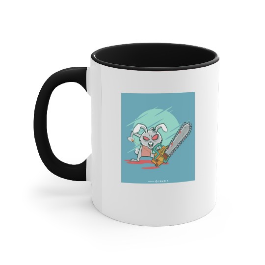 Angry rabbit chainsaw Angry rabbit chainsaw inspir Accent Mugs