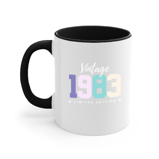 40 Years Vintage 1983 Retro 40th Birthday Accent Mugs