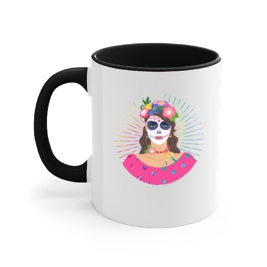 Dia De Los Muertos Accent Mugs, Little Girl Sugar Skull