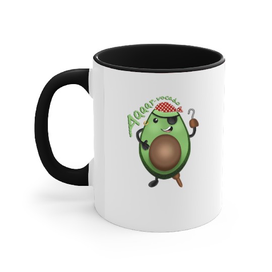 Avocado Pirate - character design Accent Mugs