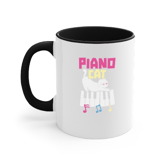 Piano Cat Musician Musical Instrument Pianist Accent Mugs