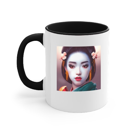 Geisha japanese woman Japan digital wall art Accent Mugs