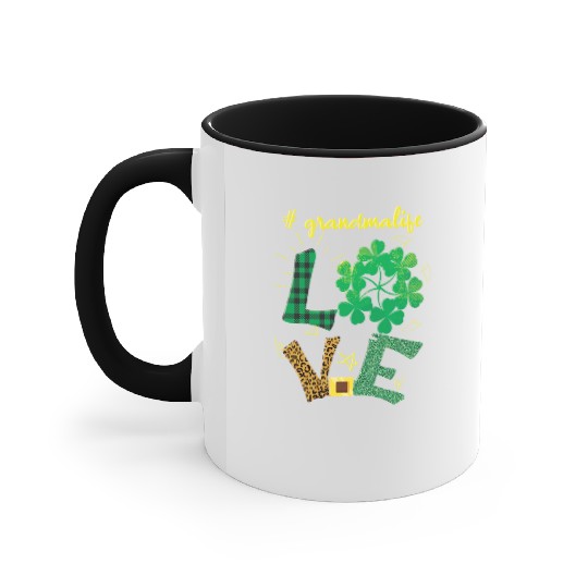 Love Grandma Shamrock Saint Patrick Day Accent Mugs