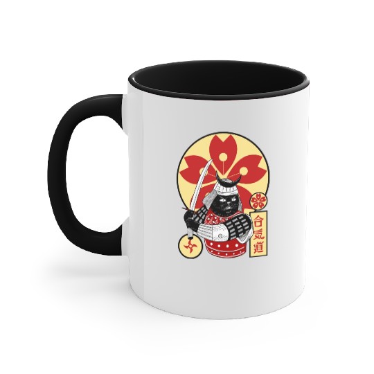 Samurai Cat Accent Mugs