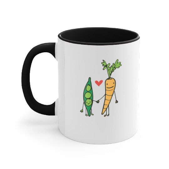 womens carrot and peas v neck Accent Mugs