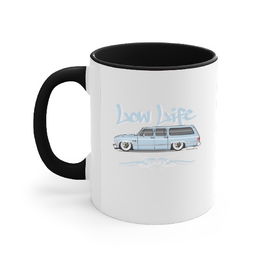 low life Light Blue Accent Mugs