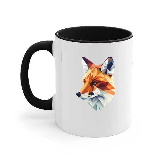 Fox Polygon Wild Animal Lover Wildlife Zookeeper Accent Mugs