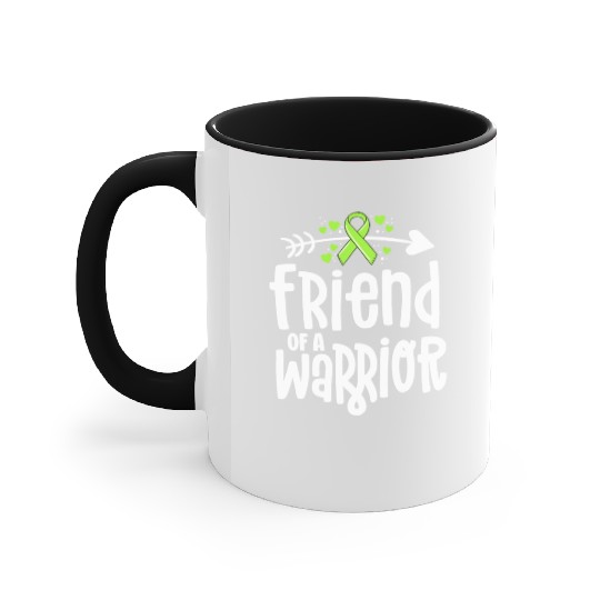 Friend Of A Warrior Lime Green Ribbon Lyme Accent Mugs