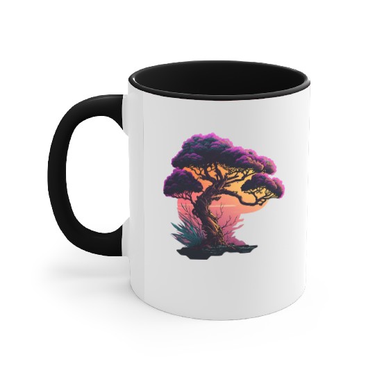 Synthwave Bonsai Tree Accent Mugs