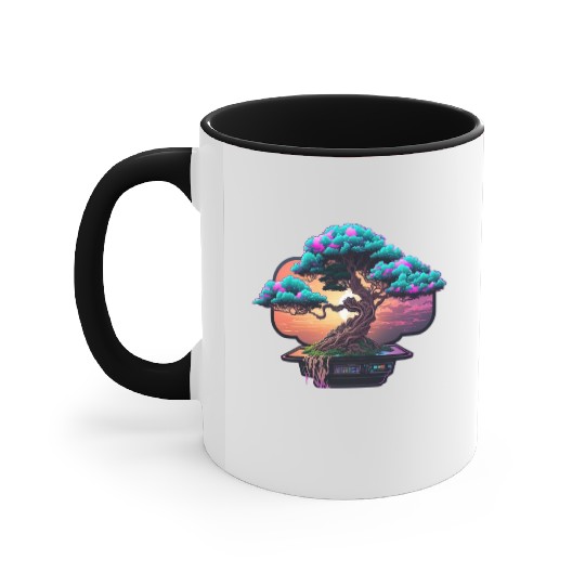 Synthwave Bonsai Tree Accent Mugs