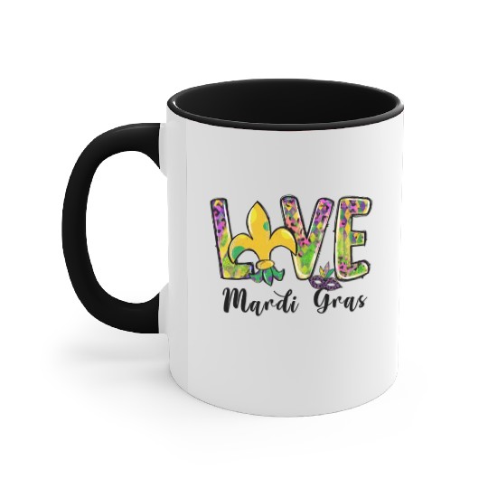 New Orleans Kids Girls Love Mardi Gras Outfit Accent Mugs