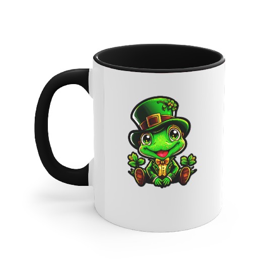Frog Spells On St. Patrick's Day Accent Mugs