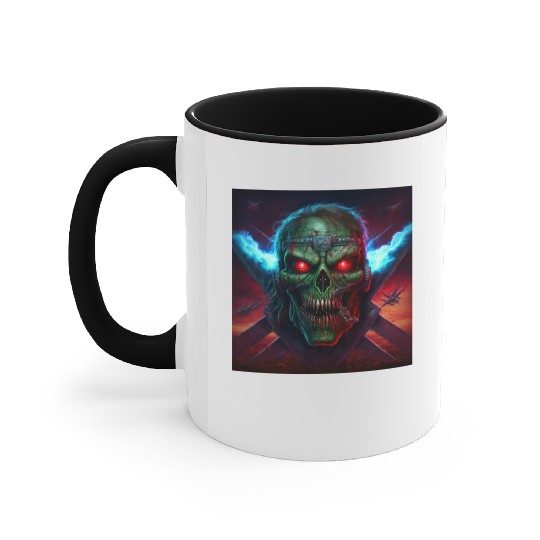 ZOMBIE IRON MAIDEN (version 14) Accent Mugs