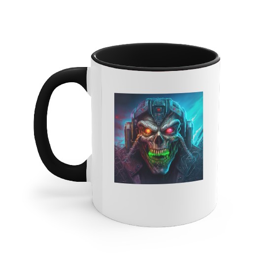 ZOMBIE IRON MAIDEN (version 8) Accent Mugs