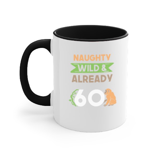 Gift 60 years birthday women Ape Monkey Accent Mugs