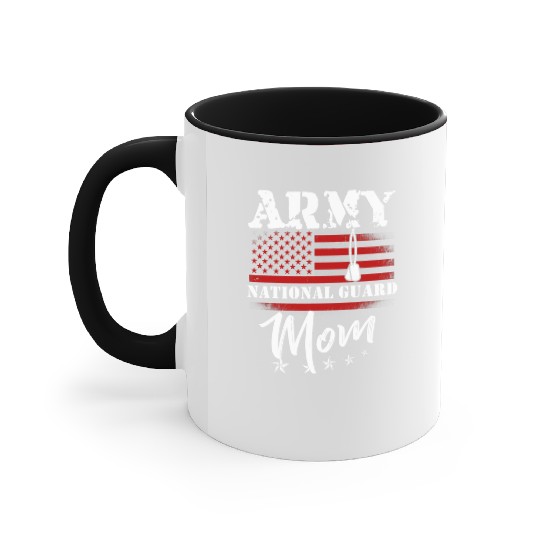 Proud Army National Guard Mom US Flag Tees US Mili Accent Mugs