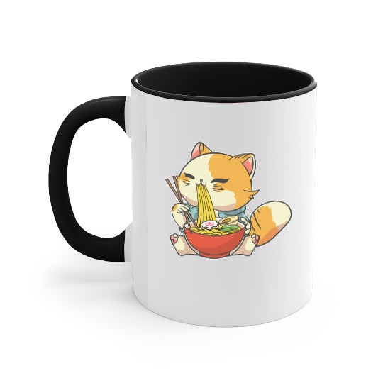 Cat Ramen Bowl Anime Kawaii Neko Japanese Noodles Accent Mugs