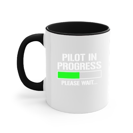 Pilot In Progress Funny Flight School Student Accent Mugs