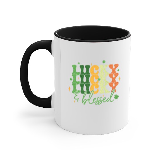 Lucky and Blessed St Patrick's Day Accent Mugs