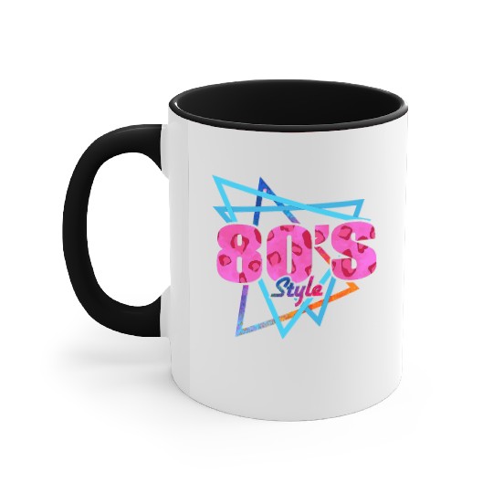 80's Style - Fun Retro Pink Leopard Print Accent Mugs