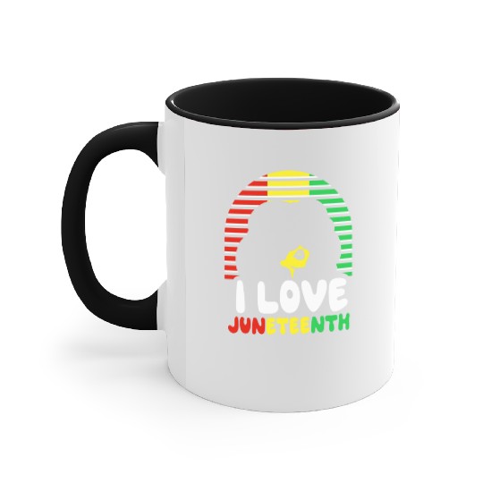 I Love Juneteenth 1865 Black American African Accent Mugs
