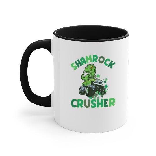 St. Patrick's T. rex Monster Truck The Shamrock Accent Mugs