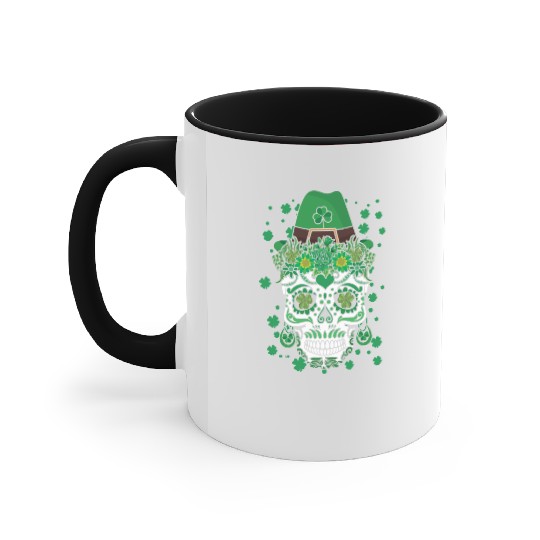El Dia De Los Muertos St Patty's Day Irish Flower Accent Mugs