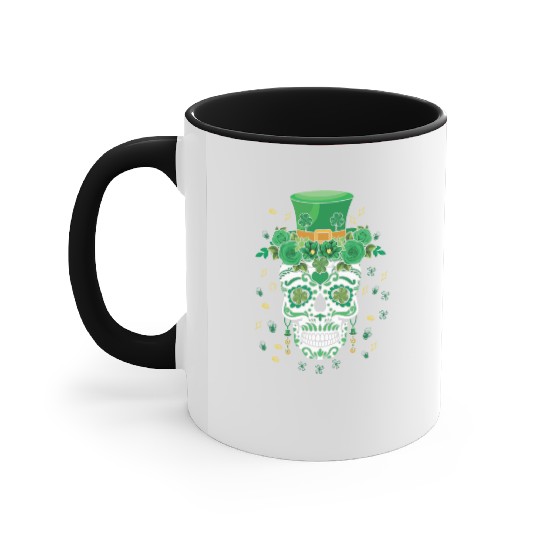 Dia De Los Muertos St Patty's Day Irish Flower Accent Mugs