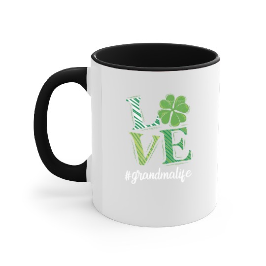 Love Grandma life St. Patrick's Day Grandma Accent Mugs