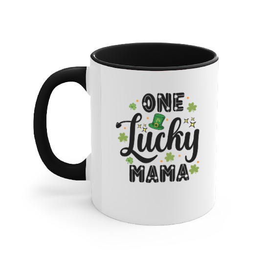 one Lucky mama Accent Mugs
