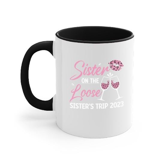 Sister On The Loose Sister's Trip 2023 Leopard Accent Mugs