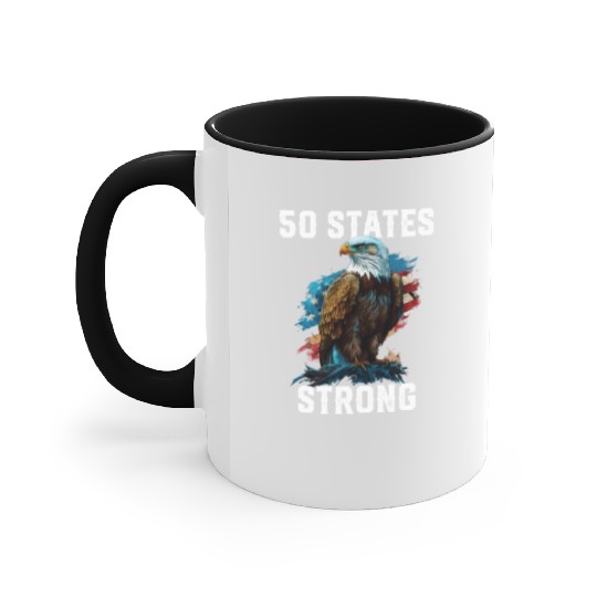 50 States Strong American Bald Eagle America 4th Accent Mugs