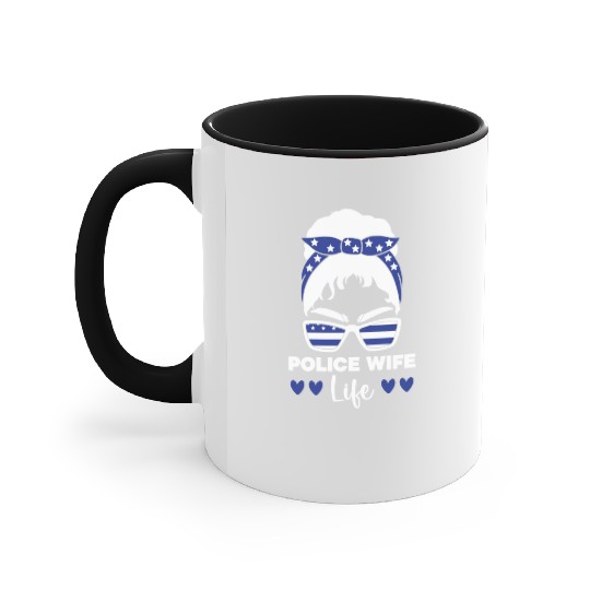 Police Wife Life Cop Law Enforcement Officer Accent Mugs