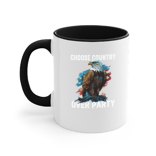 Choose Country Over Party Patriotic Patriotism Accent Mugs