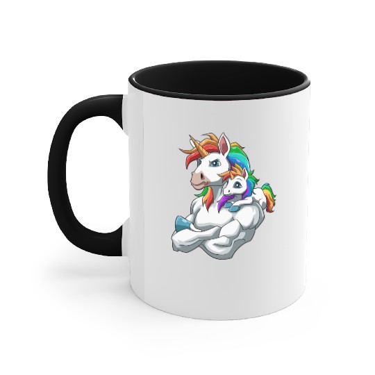 Strong Unicorn with Unicorn Kid for a Unicorn Accent Mugs