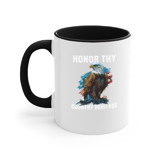 Honor Thy Country Heritage American Bald Eagle Accent Mugs