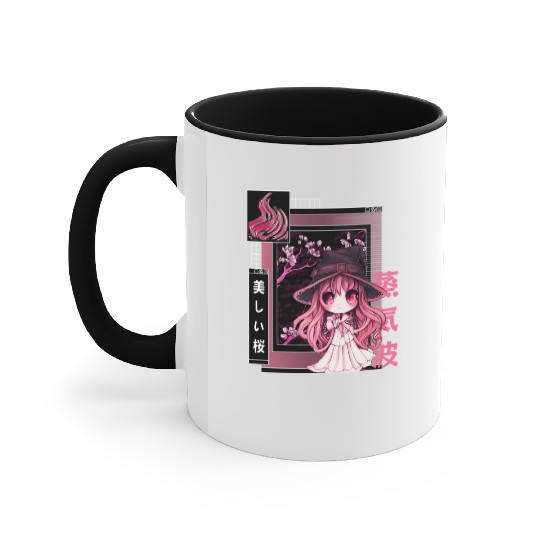 Witch Chibi Japanese Vaporwave Aesthetic Pastel Go Accent Mugs