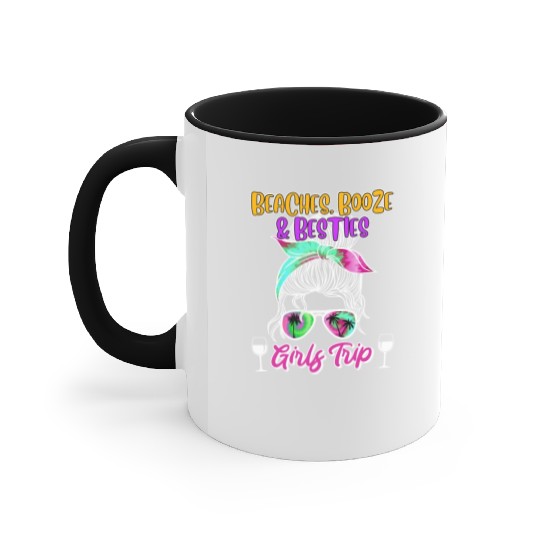 Beaches Booze Besties Girls Trip Spring Break Accent Mugs