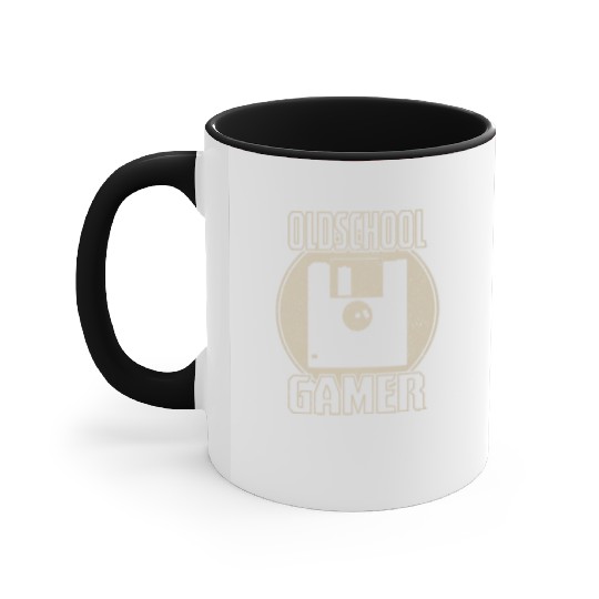 Oldschool Gamer Diskette Floppy Games Nerd Geek Accent Mugs