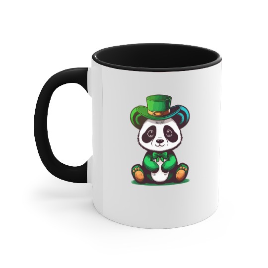 st patricks day - cute panda Accent Mugs