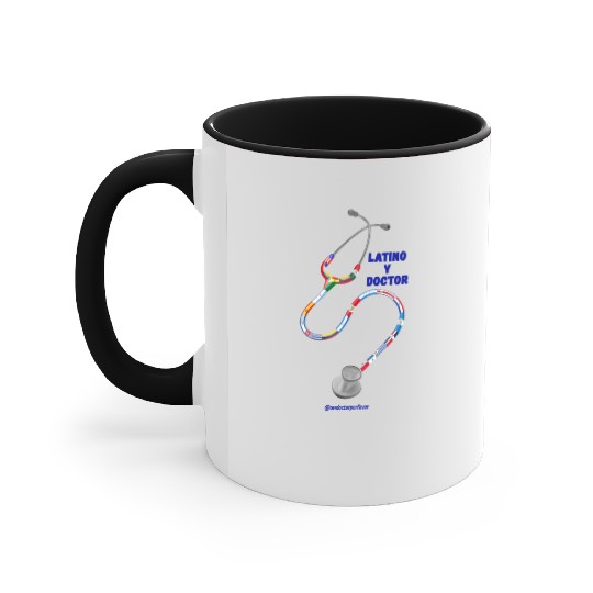STETHOSCOPE LATINO Y DOCTOR undoctorporfavor Accent Mugs