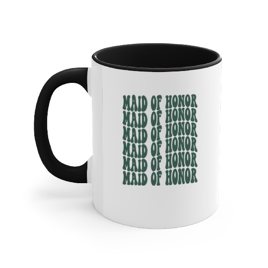 Bachelorette Party Maid Of Honor Emerald Green Accent Mugs