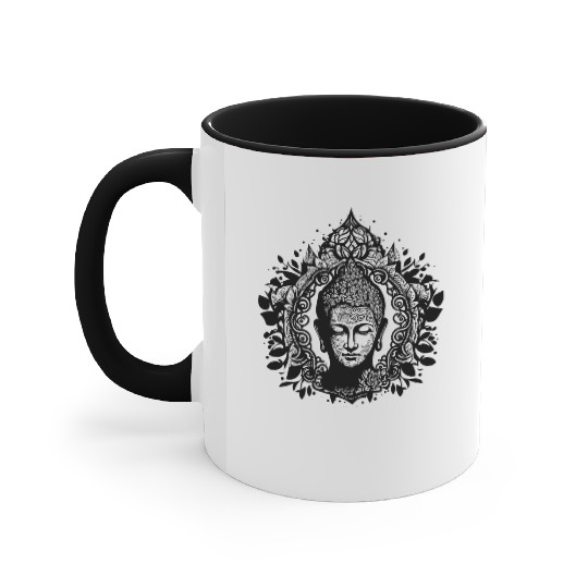 Meditating Buddha Lotus Spirit Portrait Accent Mugs