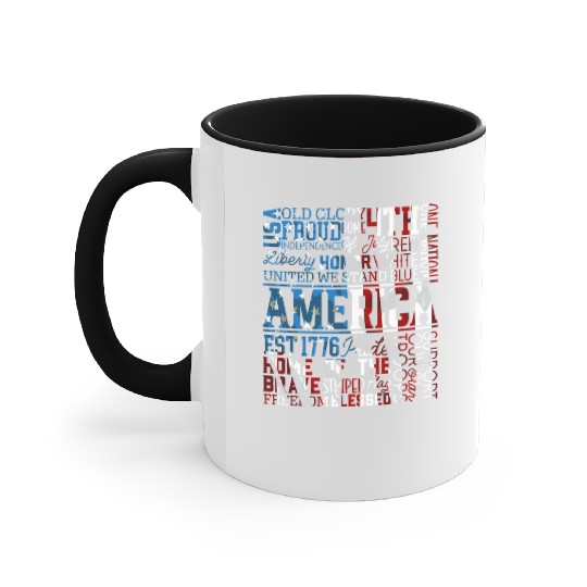 Patriotic Veteran USA Flag American Memorial Day Accent Mugs