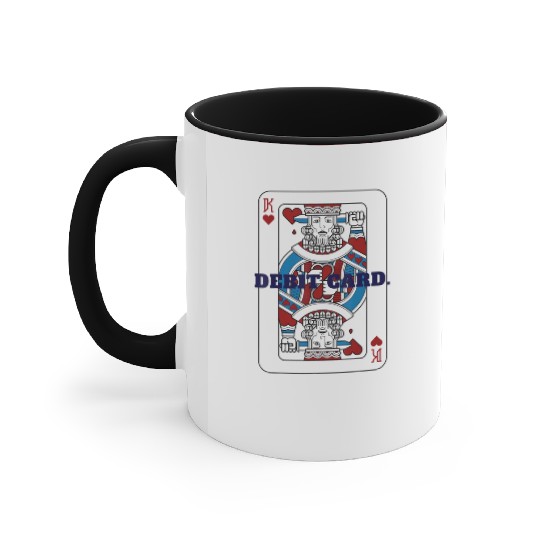 DEBIT CARD King of Hearts Playing Card Accent Mugs
