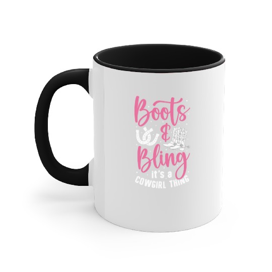 Boots And Bling It's A Cowgirl Thing Accent Mugs