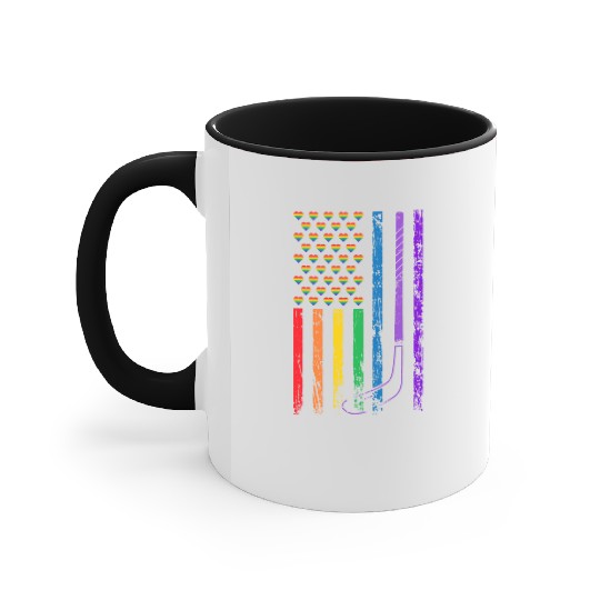 American Sports Flag Rainbow LGBT Pride Month Ice Accent Mugs