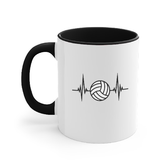 Rash Pulse Frequency Heart Beat Cool Volleyball Accent Mugs