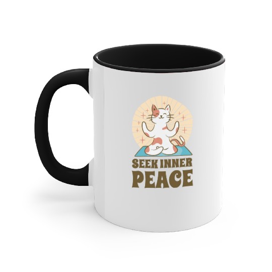 Serenity Cat Yoga Cat Owner Meditation Yoga Fan Accent Mugs